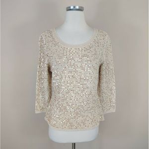 ESCADA Sequin Scoop Neck Sweater